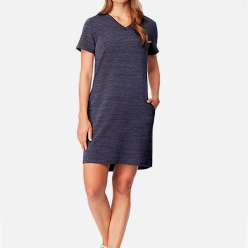 NEW 32 Degrees Cool Activewear Short Sleeve Cotton Midi Dress Summer Beach